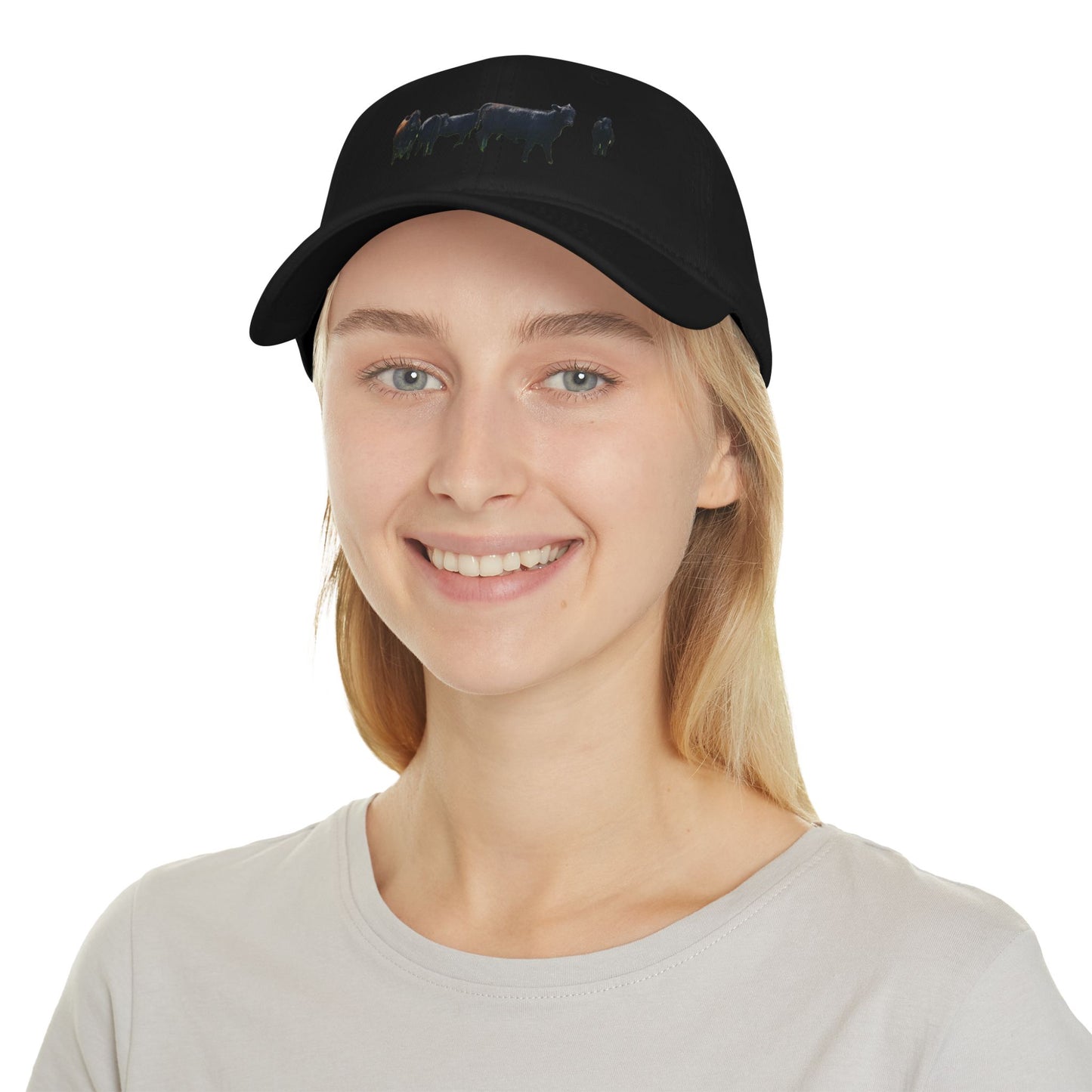 Stylish Cow Silhouette Low Profile Baseball Cap for Animal Lovers