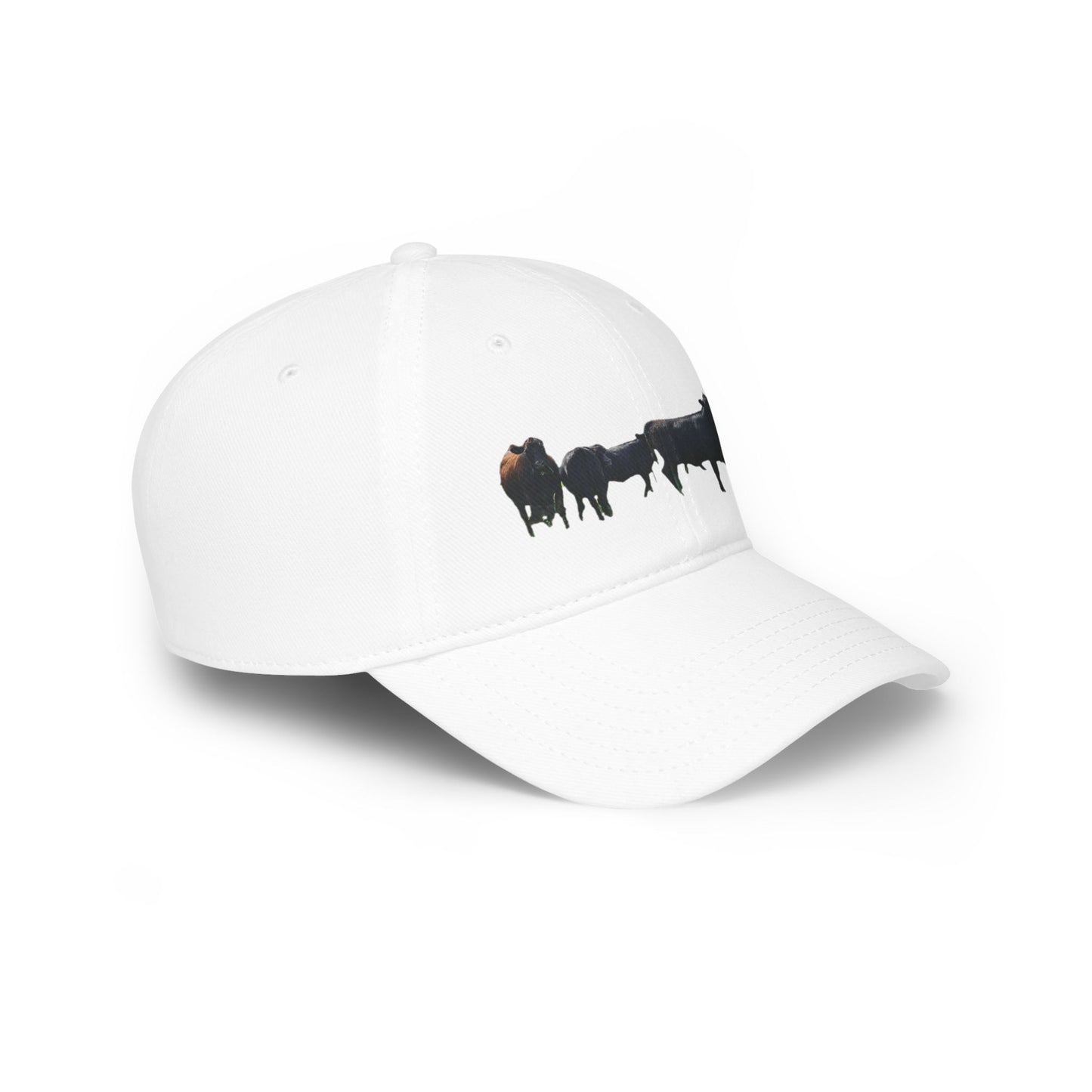 Stylish Cow Silhouette Low Profile Baseball Cap for Animal Lovers