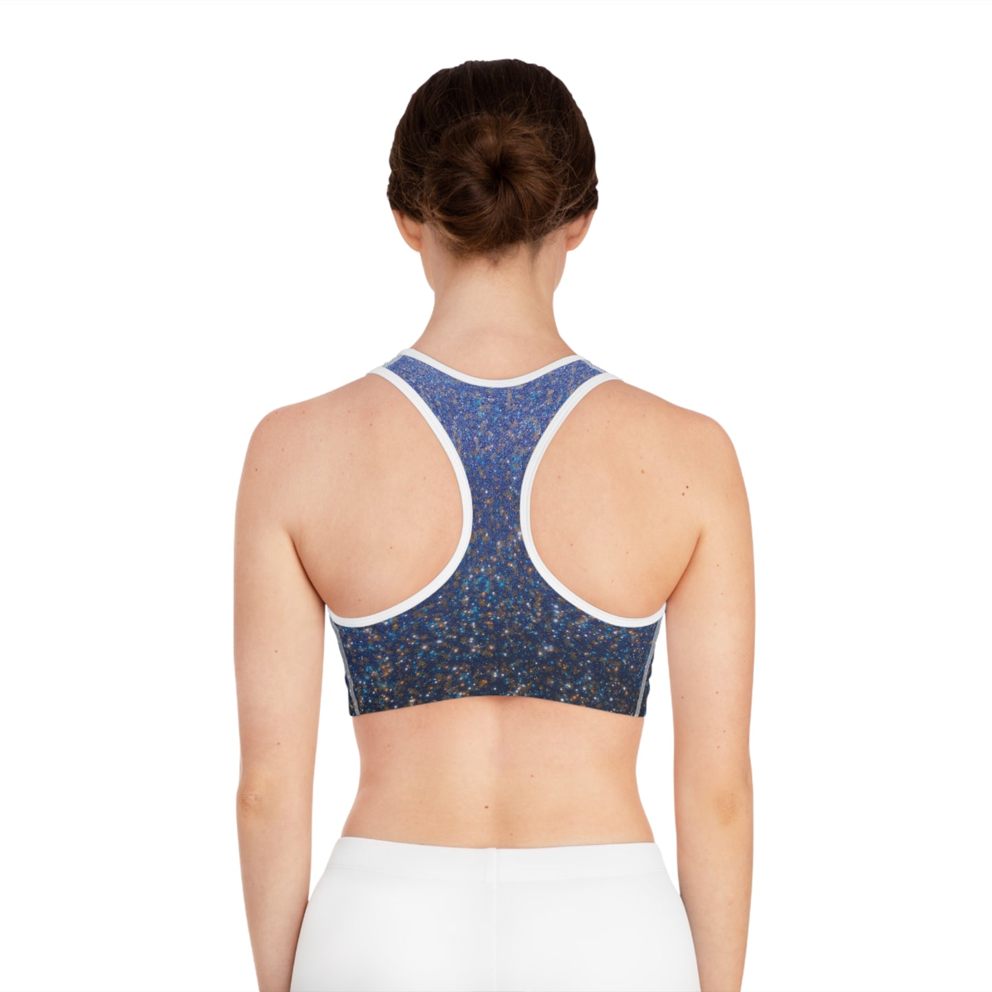 Cosmic Sparkle Sports Bra - Comfortable Fitness Top for Yoga, Gym, Exercise, Running, and Everyday Wear