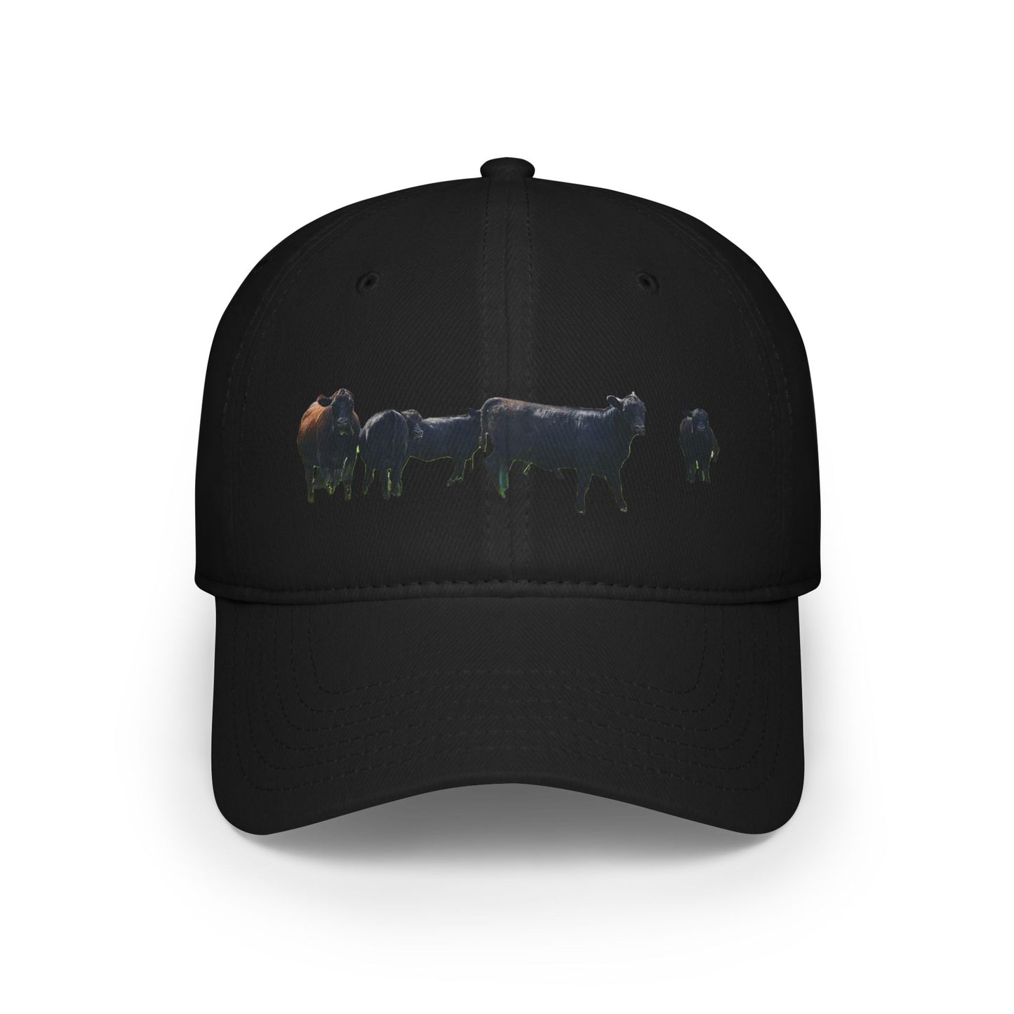 Stylish Cow Silhouette Low Profile Baseball Cap for Animal Lovers