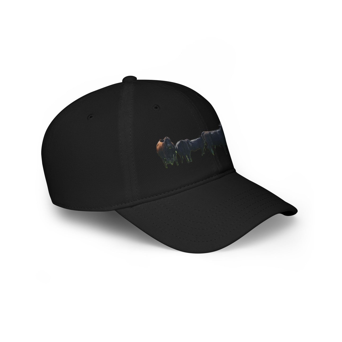 Stylish Cow Silhouette Low Profile Baseball Cap for Animal Lovers