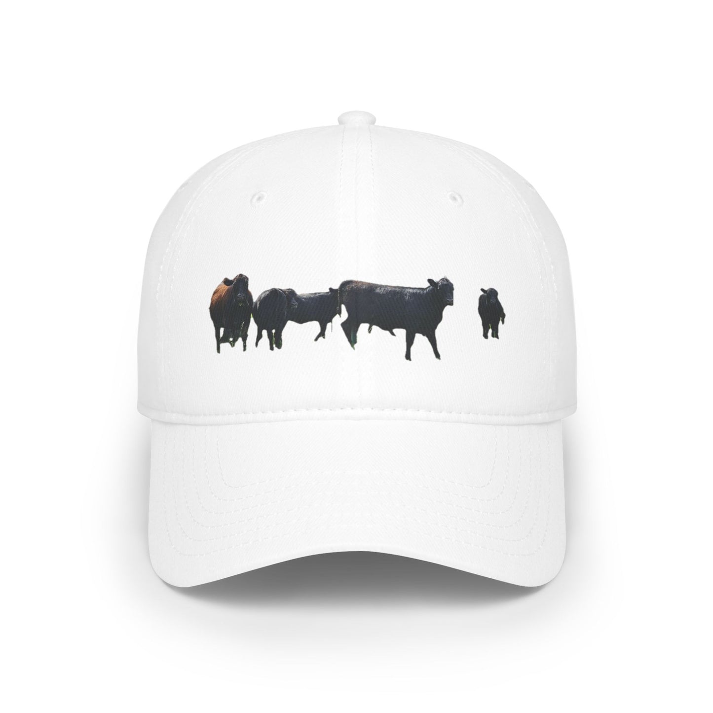 Stylish Cow Silhouette Low Profile Baseball Cap for Animal Lovers