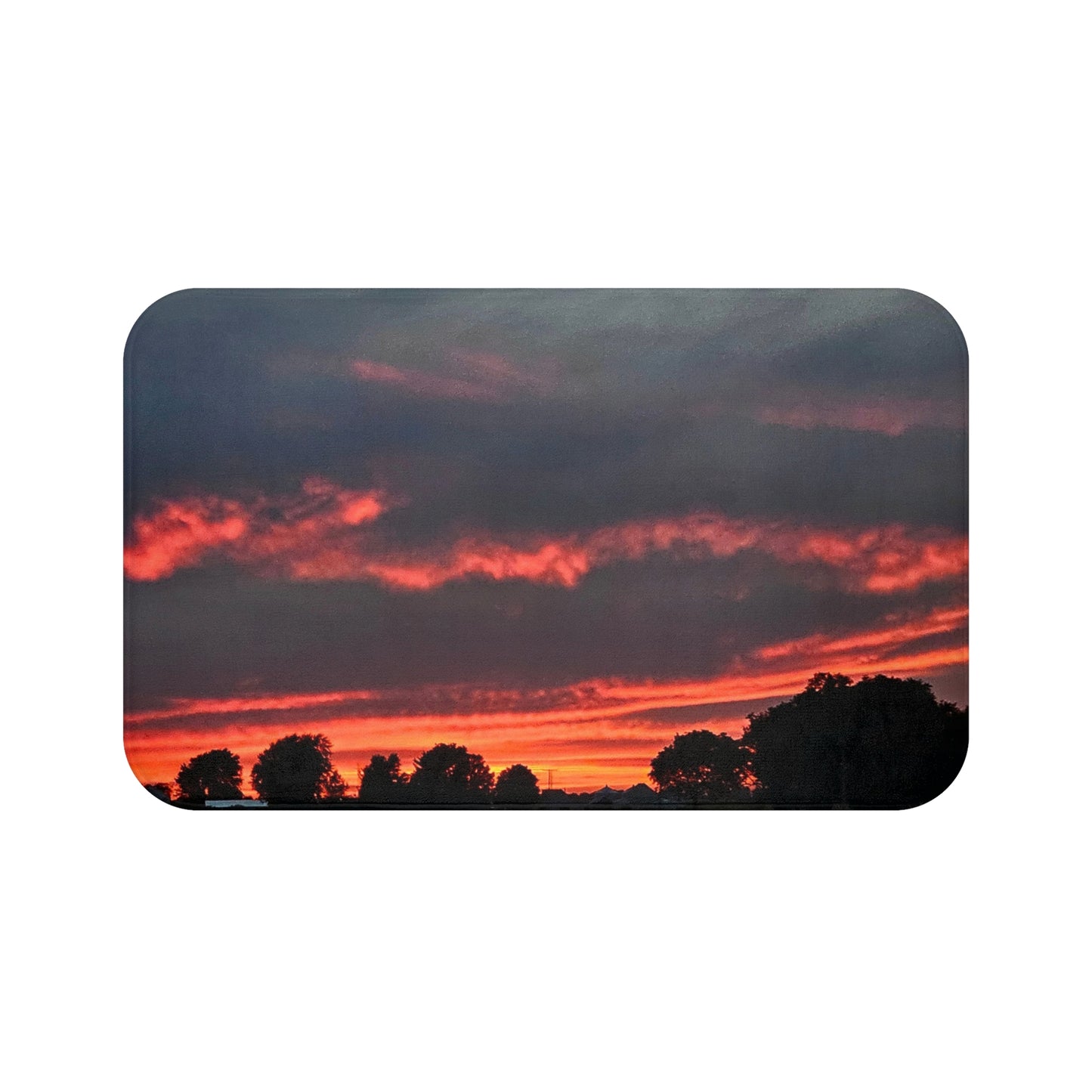 Sunset Silhouette Bath Mat - Cozy Home Décor for Relaxation