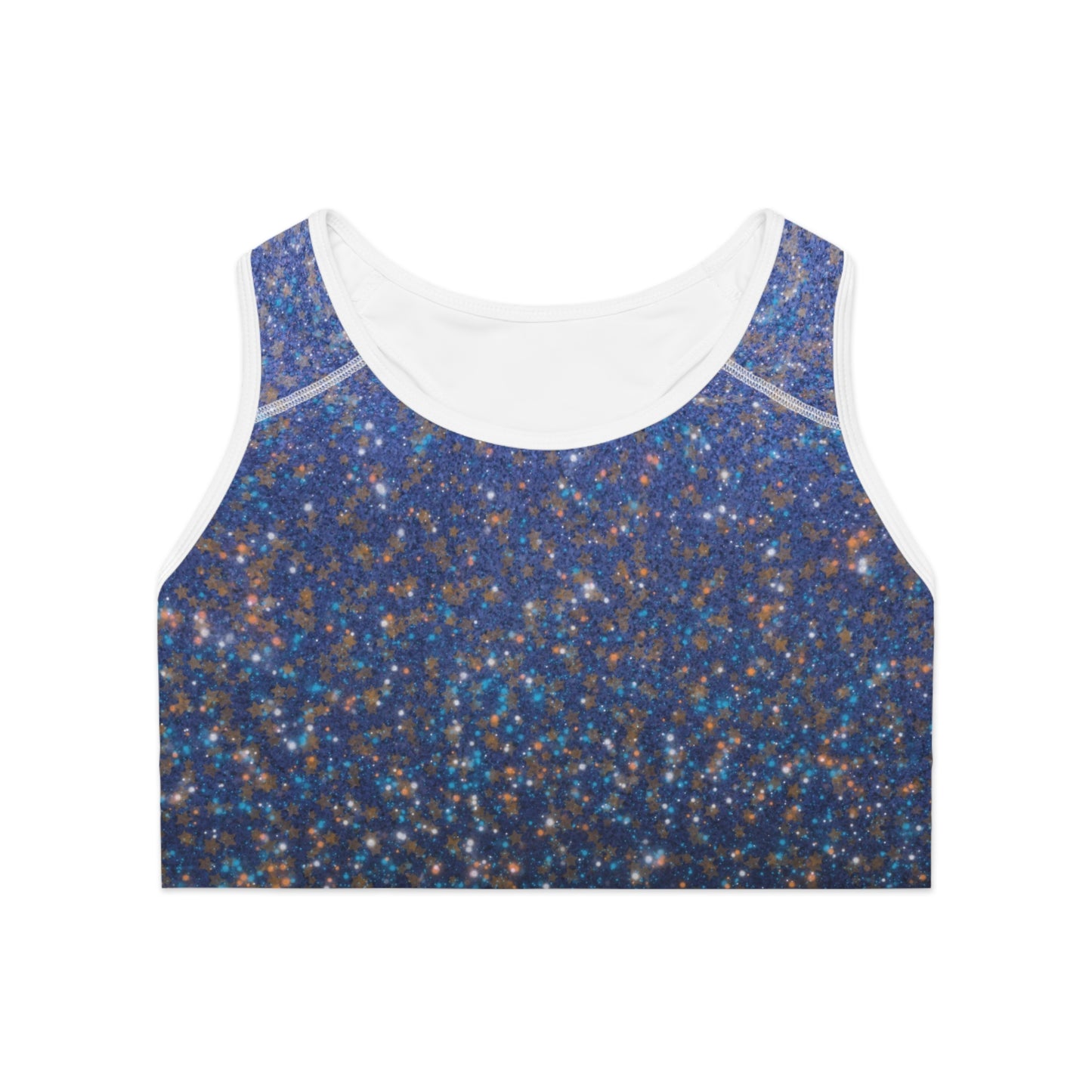 Cosmic Sparkle Sports Bra - Comfortable Fitness Top for Yoga, Gym, Exercise, Running, and Everyday Wear