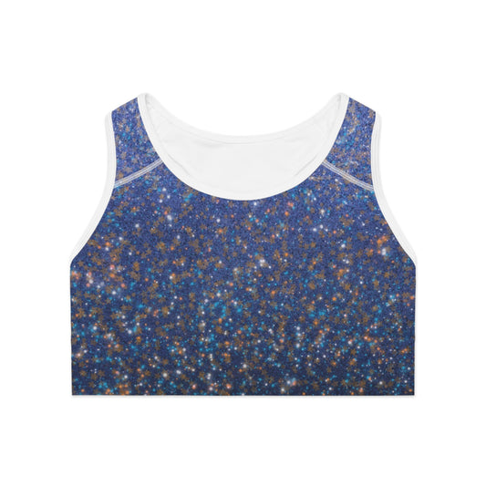 Cosmic Sparkle Sports Bra - Comfortable Fitness Top for Yoga, Gym, Exercise, Running, and Everyday Wear