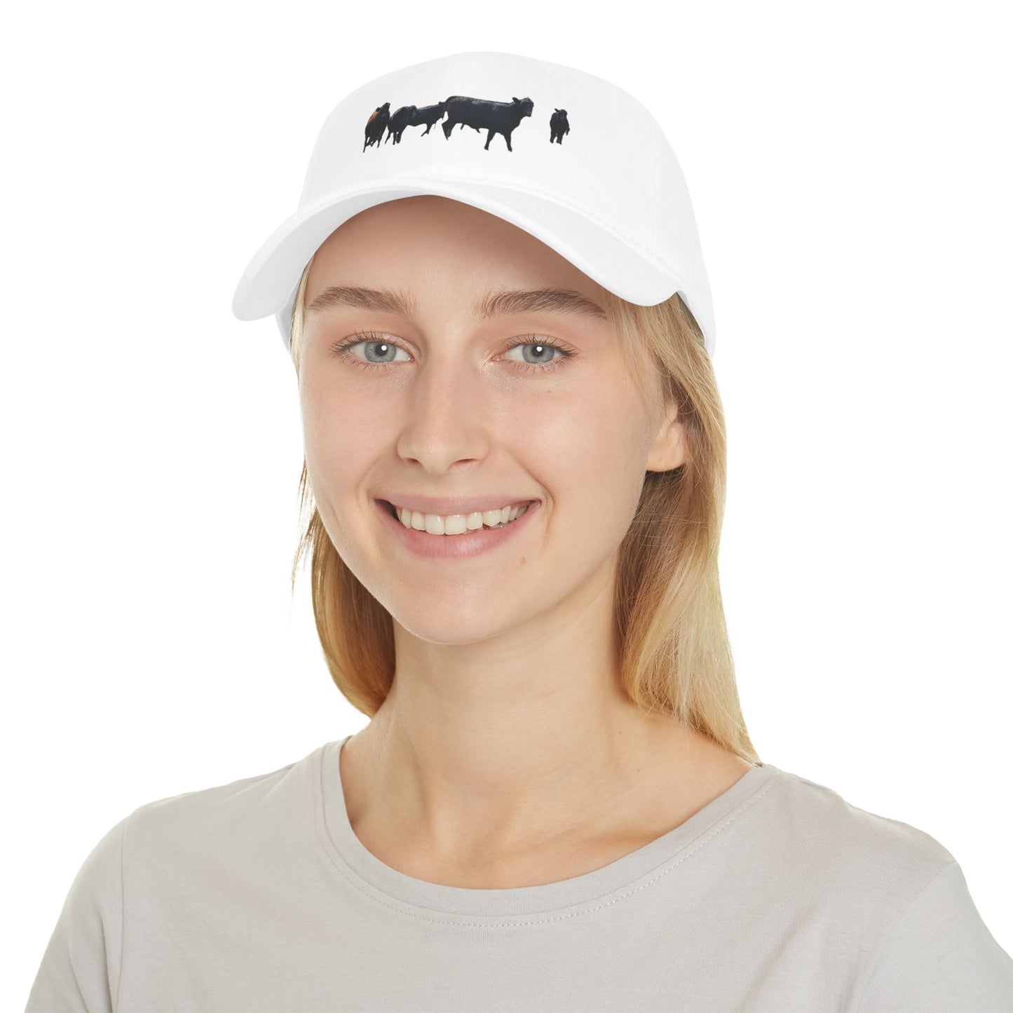 Stylish Cow Silhouette Low Profile Baseball Cap for Animal Lovers